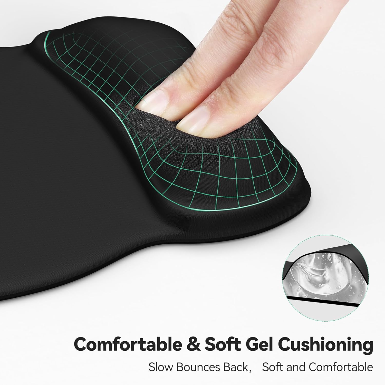 Detalle de TECKNET Gel ergonomic mouse pad with wrist rest 🖱