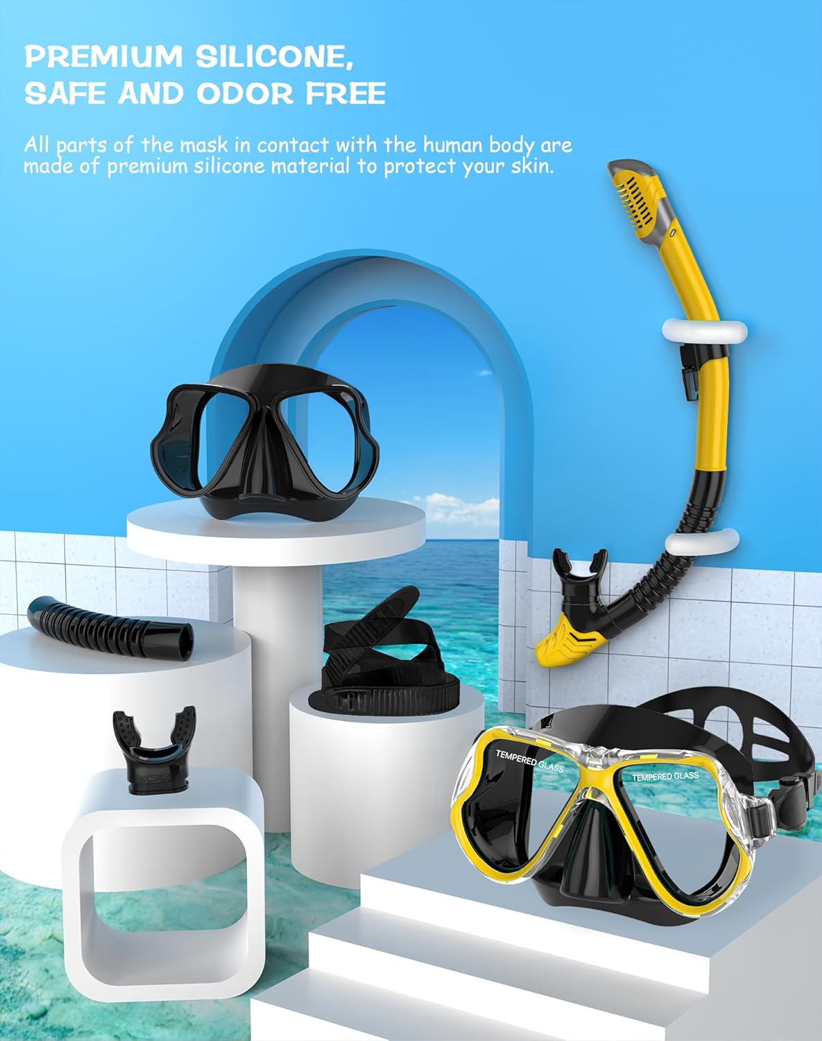Thumbnail 5 de Karvipark Dry Snorkel Set panoramic mask