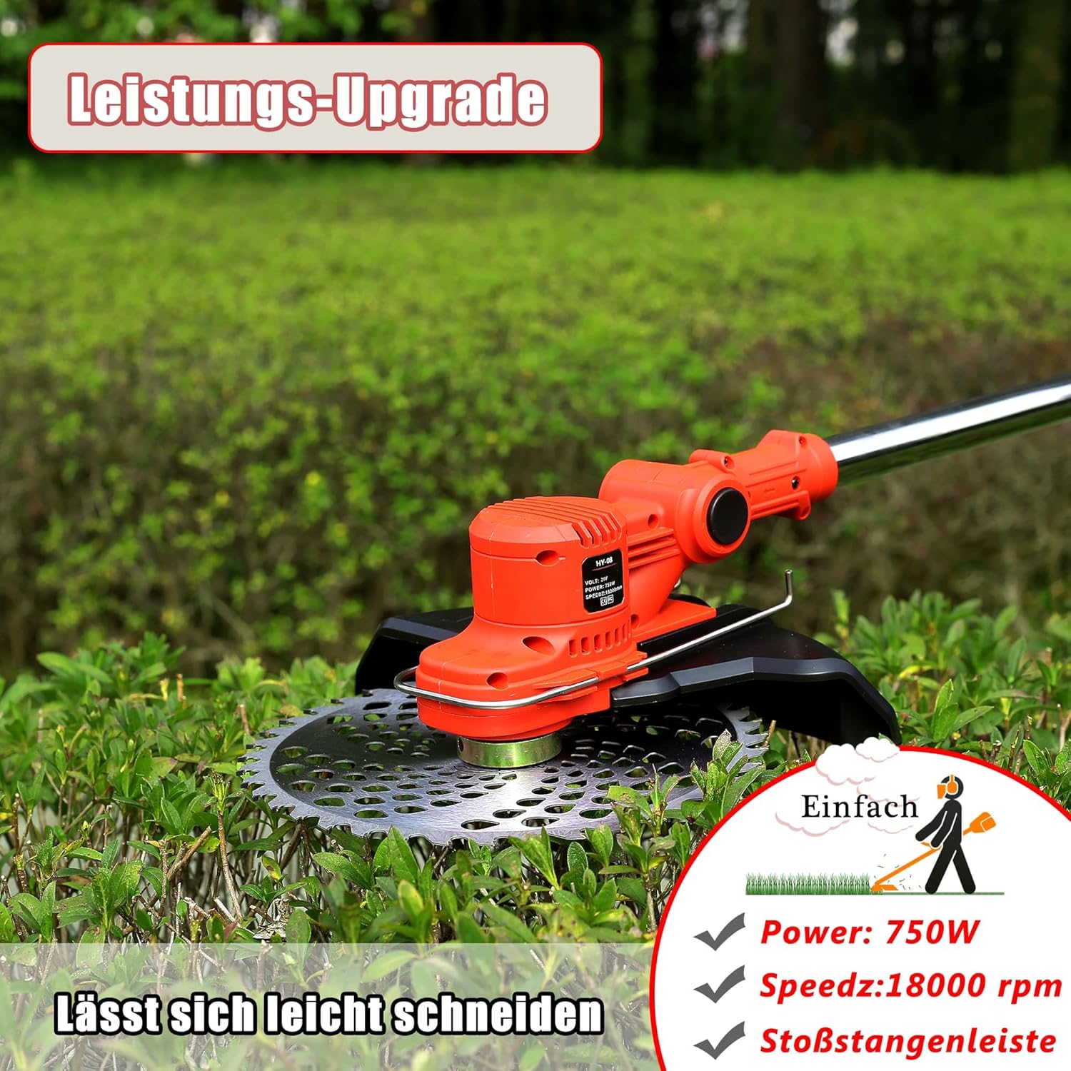 Detalle de Fiutazge Akku-Rasentrimmer für Makita-Akkus (Blue) mit 5 Klingentypen & Tap&Go (ohne Akku)