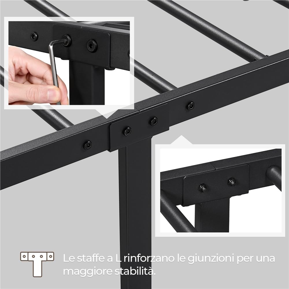 Detalle de Yaheetech Struttura Letto Singolo 90x190 cm
