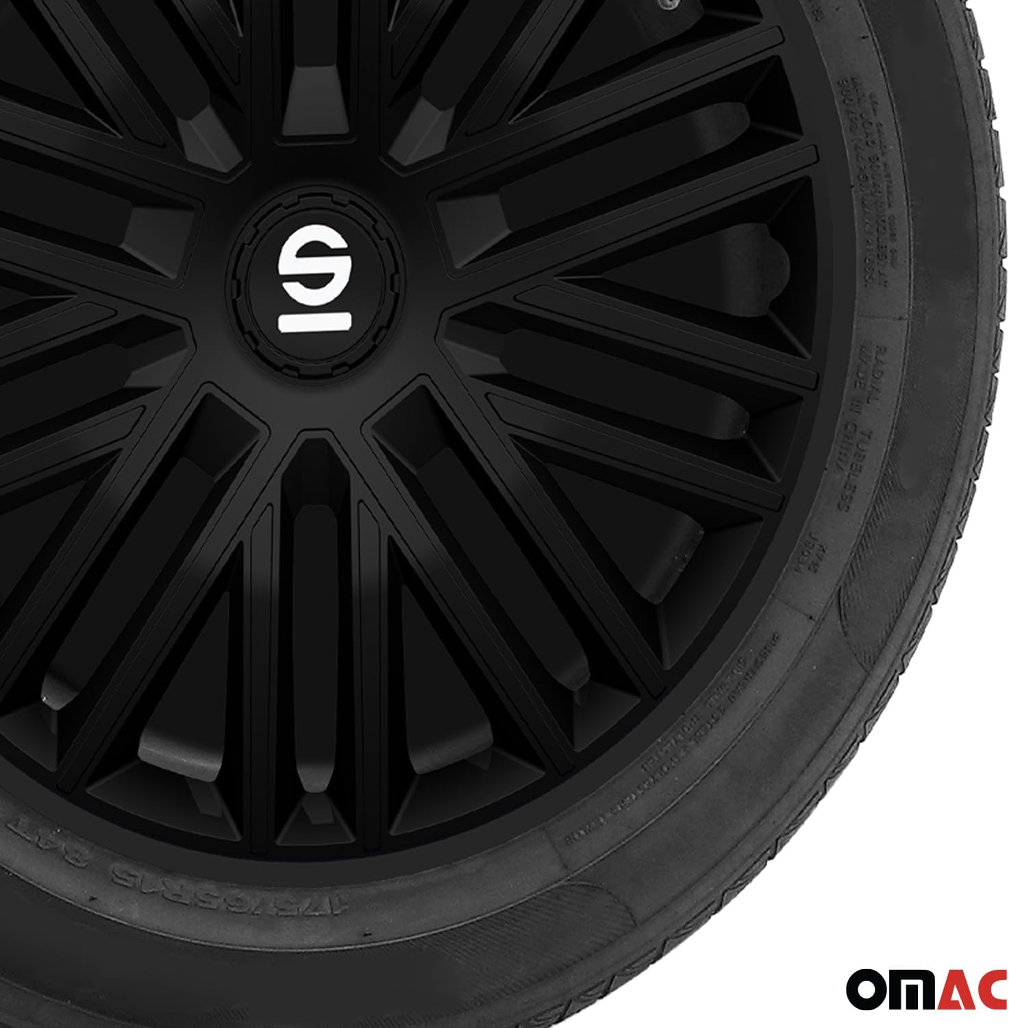 Detalle de Sparco Wheel Covers Bergamo 16-inch in Black (Set of 4)
