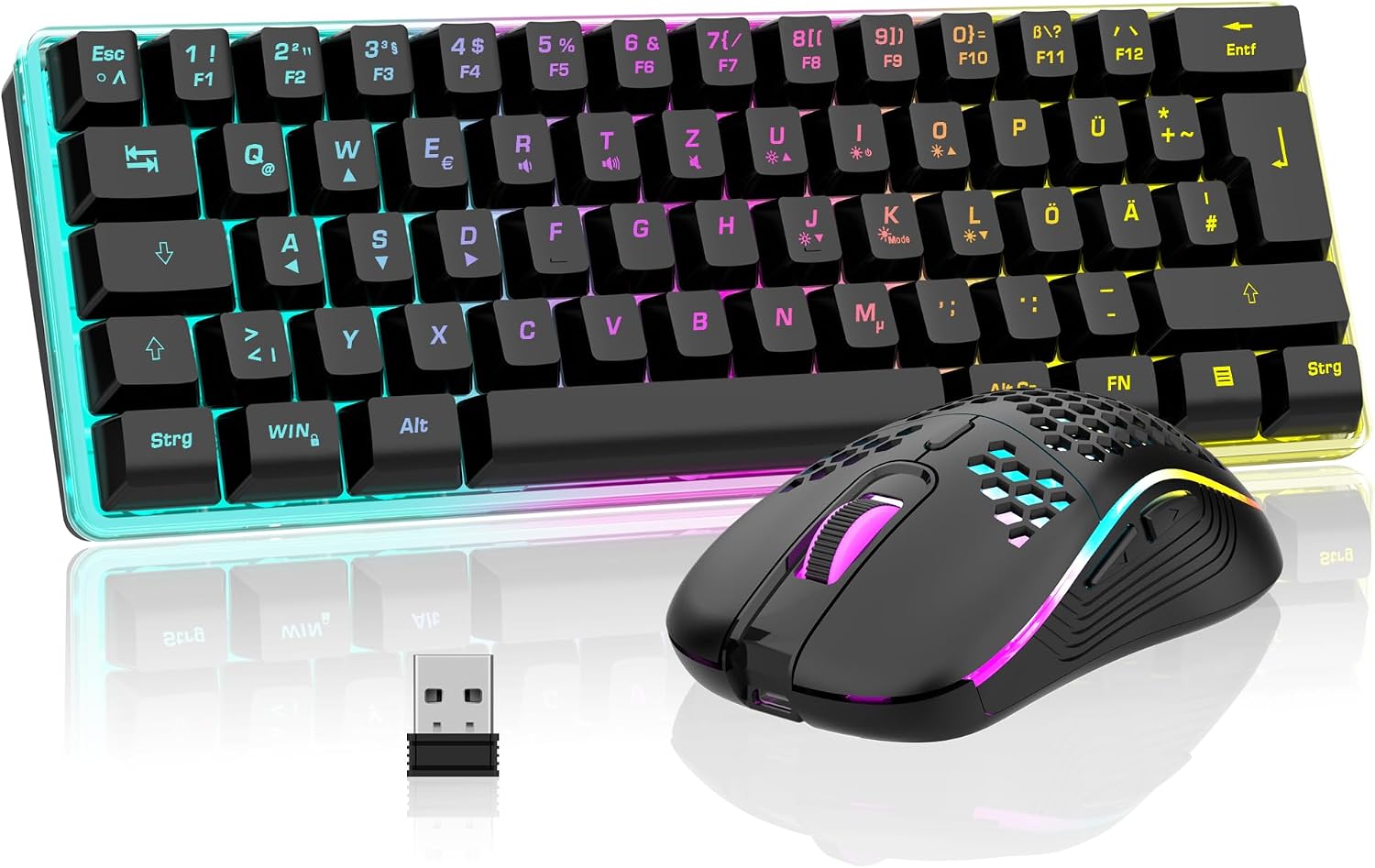 Detalle de RedThunder K62 60% Kabelloses Tastatur ⌨