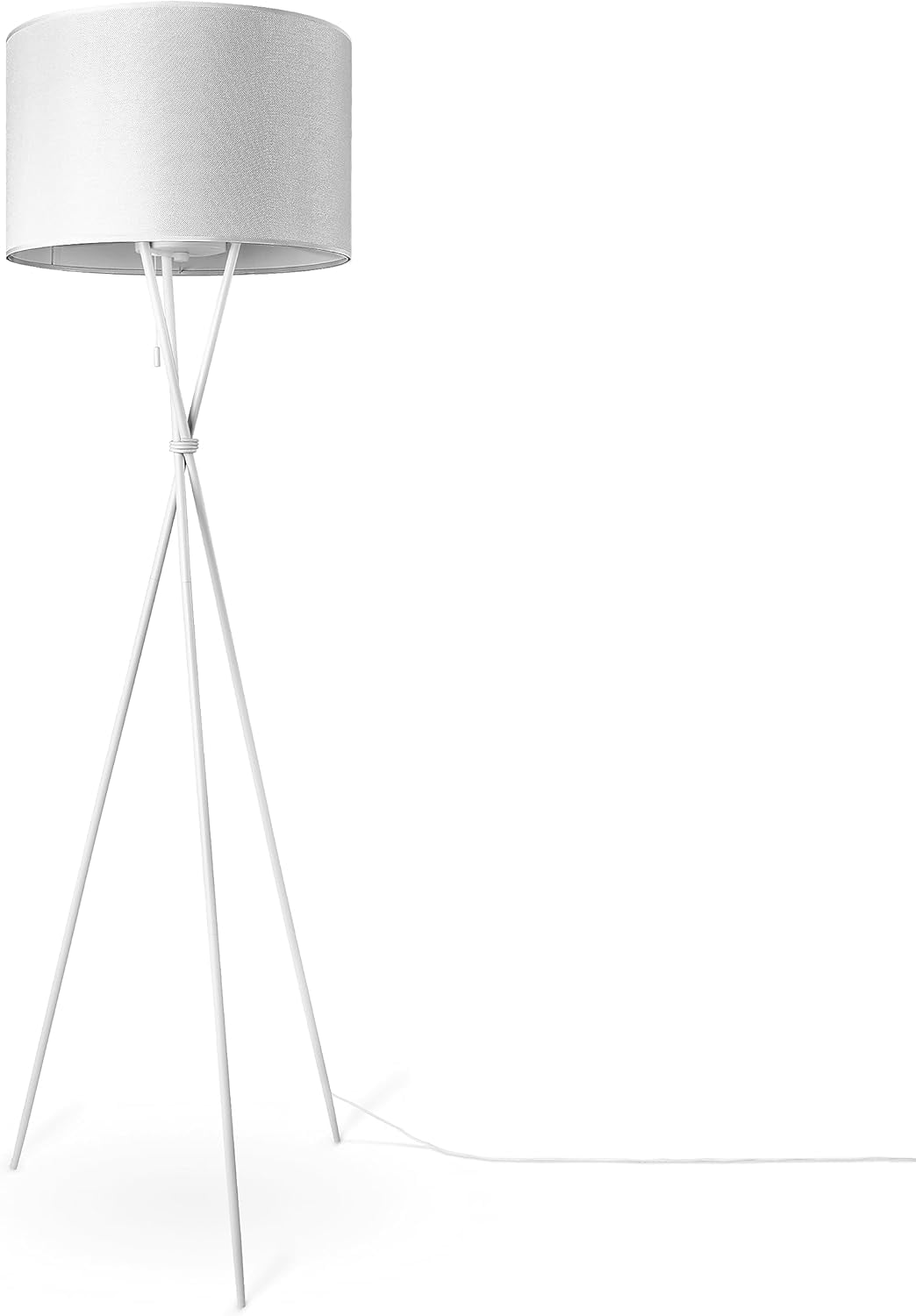 Thumbnail 6 de Paco Home Stehlampe Wohnzimmer Dreibeinstativ mit Stoffschirm – E27 Leuchte, Stecker, einfarbig