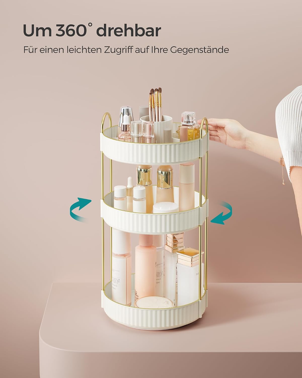 Detalle 2 de SONGMICS Make-up Organizer drehbar 3 Ebenen