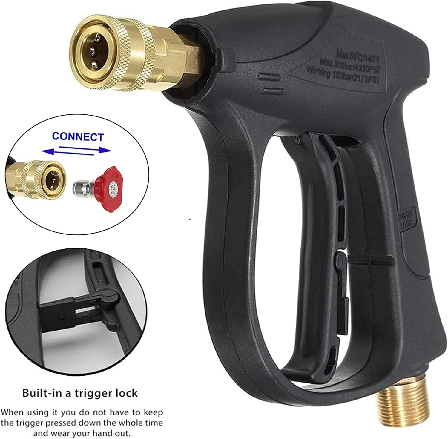 Thumbnail 1 de Stone Banks Pistola a Spruzzo per Idropulitrice con 5 Ugelli e Attacco Rapido 1/4" – Robustezza e Versatilità per Auto e Cortile