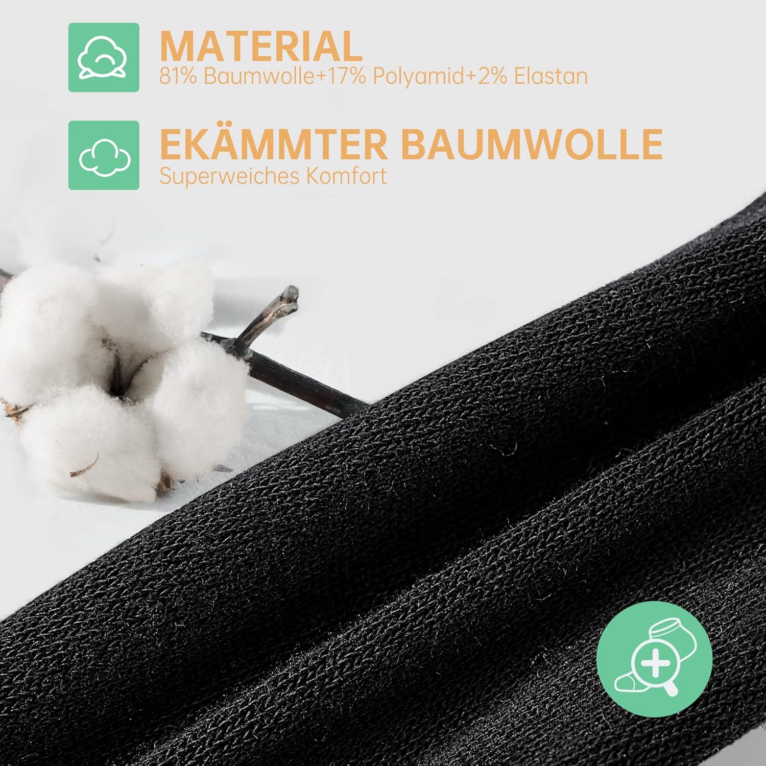 Thumbnail 2 de FALARY Sneaker Socken – Bio-Baumwolle, 12 Paar, Unisex (Schwarz/Weiß/Grau)