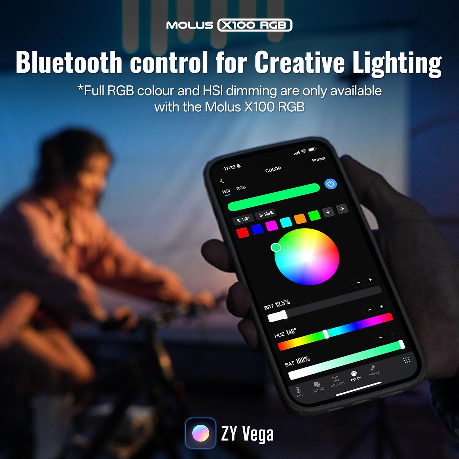 Thumbnail 6 de ZHIYUN MOLUS X100 RGB PRO 100W Video Light (V2 Upgraded) – Portable 2500K–10000K, CRI≥95, TLCI≥97