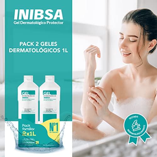Thumbnail 1 de INIBSA Gel de baño dermatológico (pack 2 x 1 L) para cuidado de piel y cabello