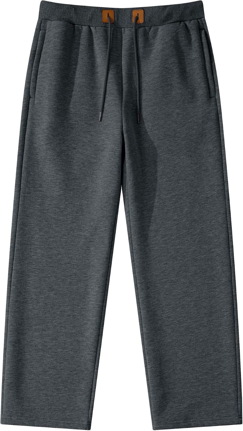 Detalle de JMIERR ZM5M772082-P Men's Wide-Leg Fleece Sweatpants with Zip Pockets