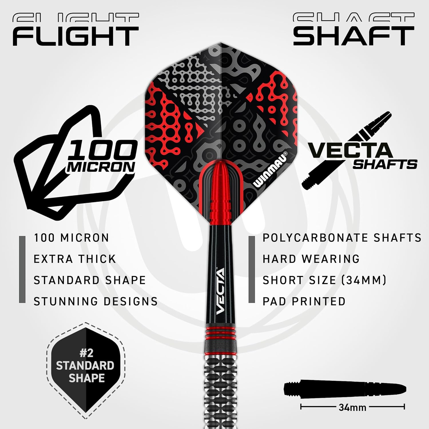 Thumbnail 2 de WINMAU Cypher Series 90% tungsten darts set (Vecta stems + Prism Delta flights) – soft tip 18g or steel tip 22g/24g/26g