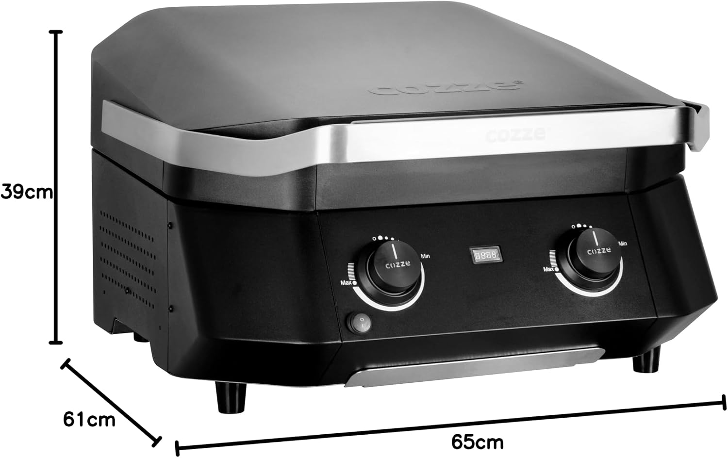 Thumbnail 4 de cozze dwustrefowy grill elektryczny 2100 W z termometrem cyfrowym, czarny