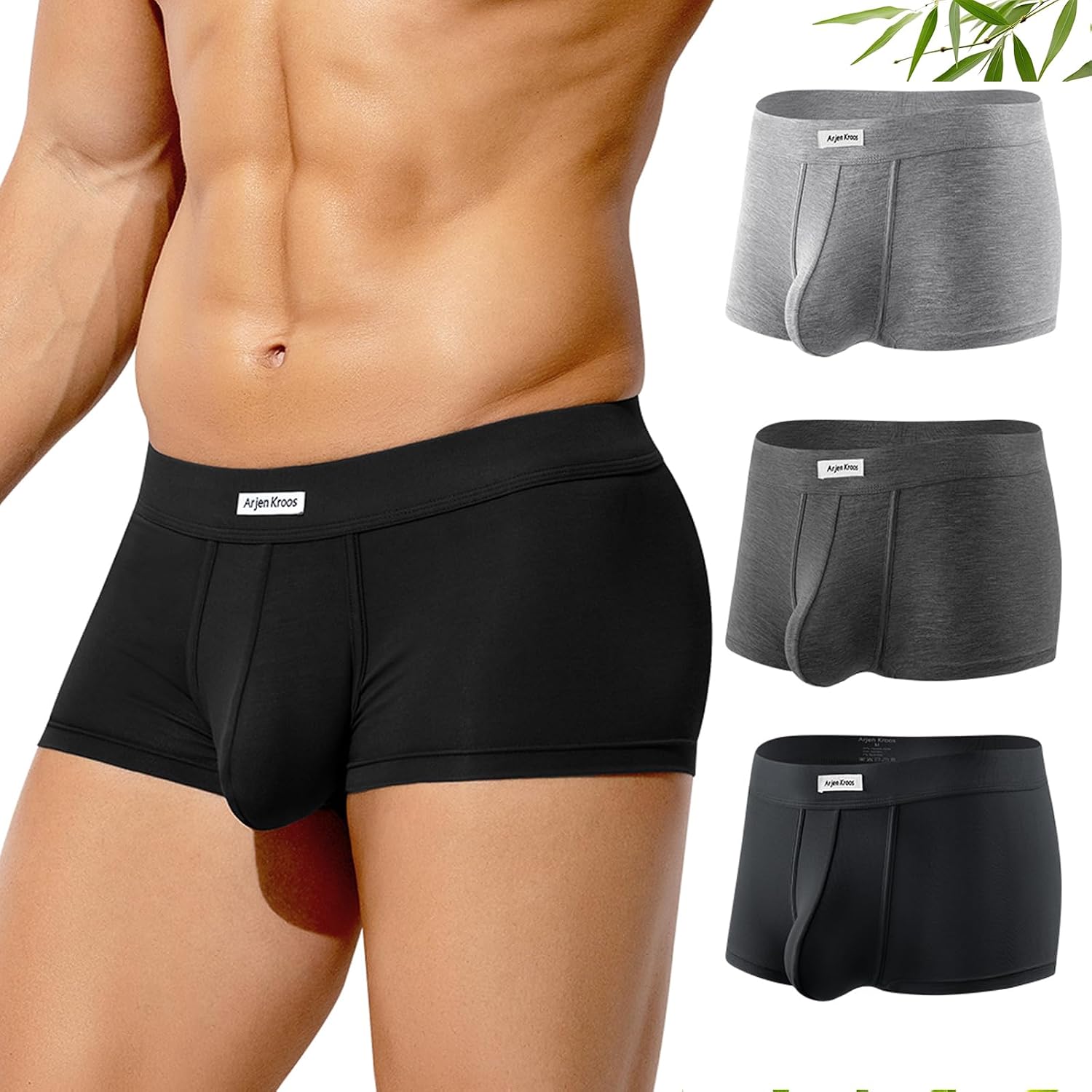 Imagen de Arjen Kroos Bambus-Boxershorts für Herren im 3er-Set – weich, atmungsaktiv und hautfreundlich en OfertitasTOP