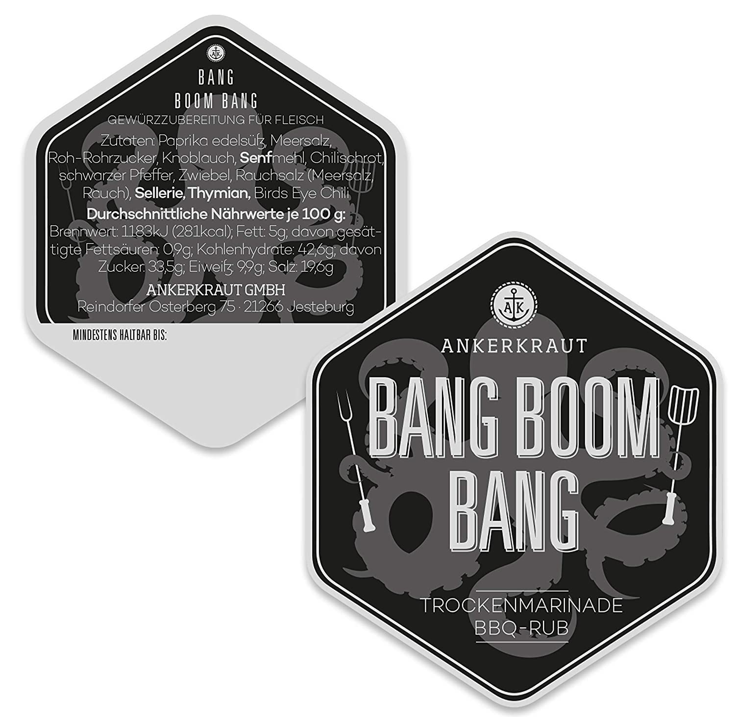 Detalle de Ankerkraut Bang Boom Bang – scharfer BBQ-Rub, 210 g im Streuer