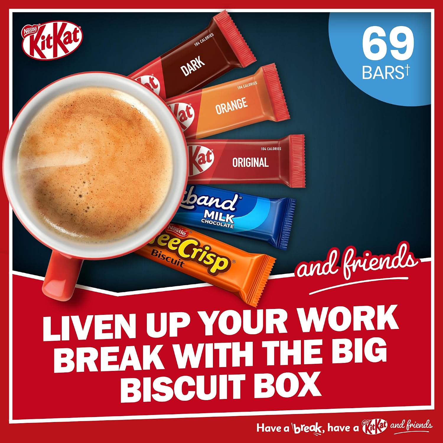 Thumbnail 3 de Nestlé Kitkat and Friends Big Biscuit Box – 69 Chocolate Bar Assortment