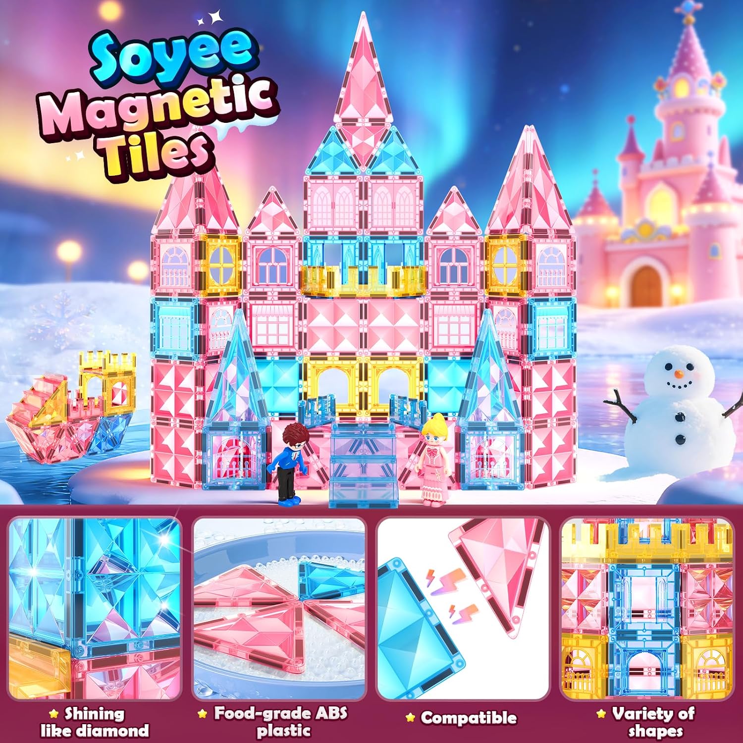 Detalle 2 de Magnetic Tiles 102-Piece Castle Set