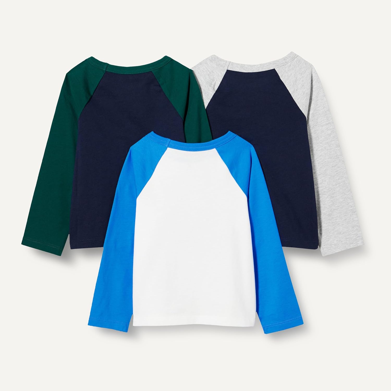 Detalle de Amazon Essentials Boys' Long-Sleeved Cotton T-Shirts, Pack of 3