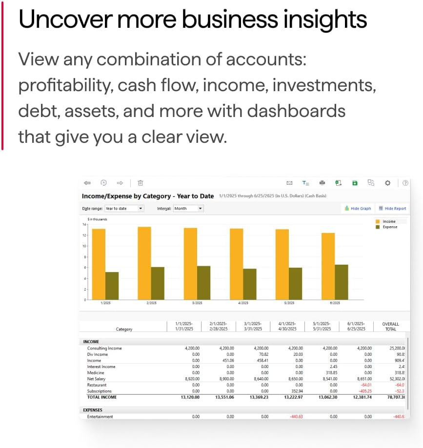 Detalle de Quicken Classic Business & Personal for New Subscribers | 1 Year (PC/Mac Online Code)
