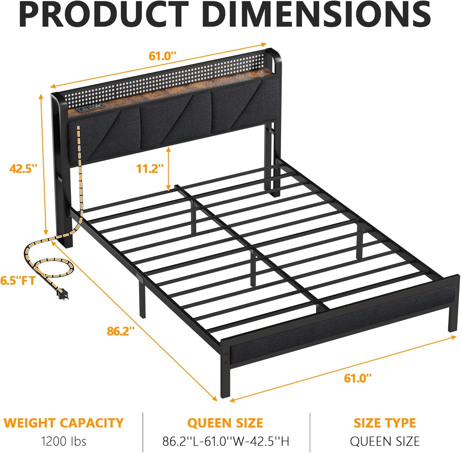 Thumbnail 1 de Furnulem Bed Frame, Queen
