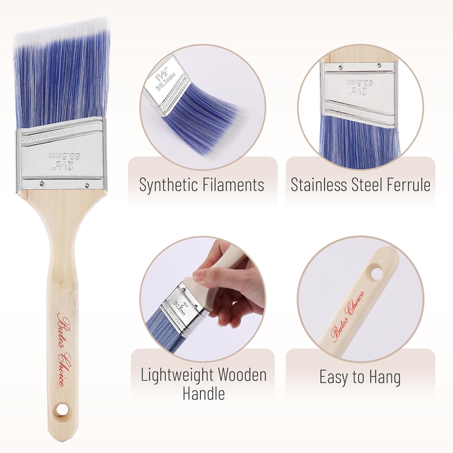 Detalle 1 de Bates Choice le23 Paint Roller Kit, 19-Piece Microfiber Set with 9-Inch and 4-Inch Rollers