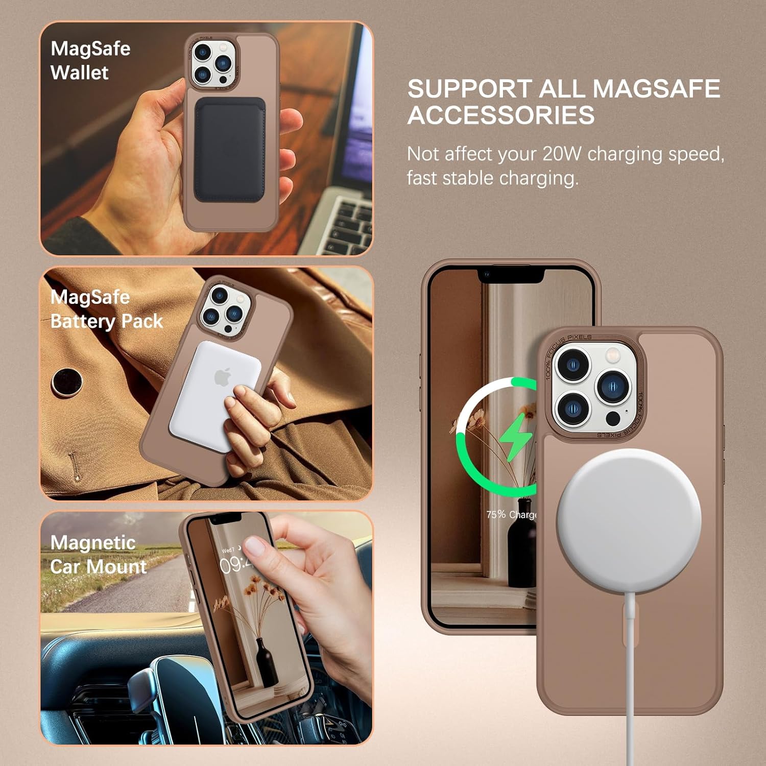 Thumbnail 4 de GaoBao Magnetic Case for iPhone 14 Pro Max – Slim, Translucent Matte Back with MagSafe Compatibility