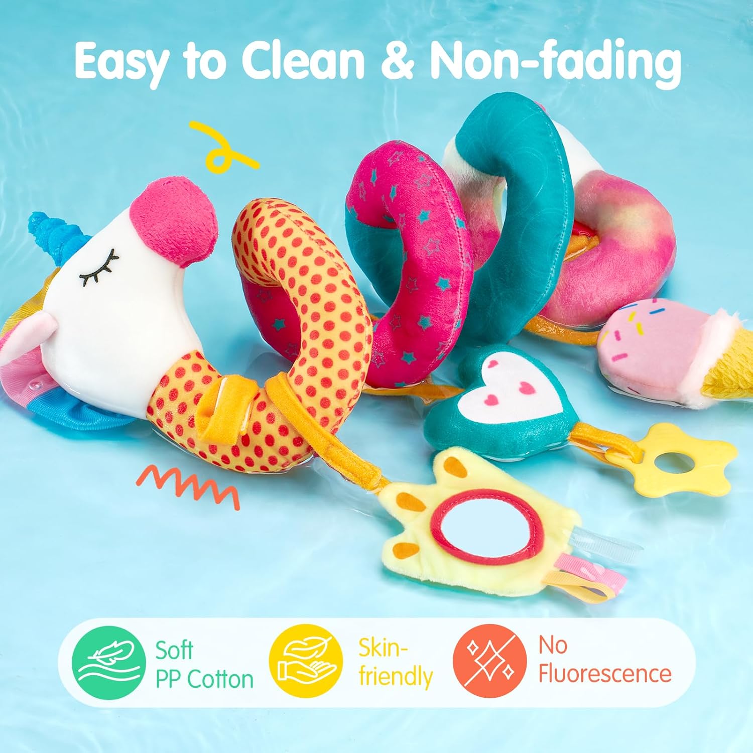 Thumbnail 6 de hahaland Car Seat Toys for Babies 0-6 Months Girl: Safe, Detachable, and Stimulating Plush Set