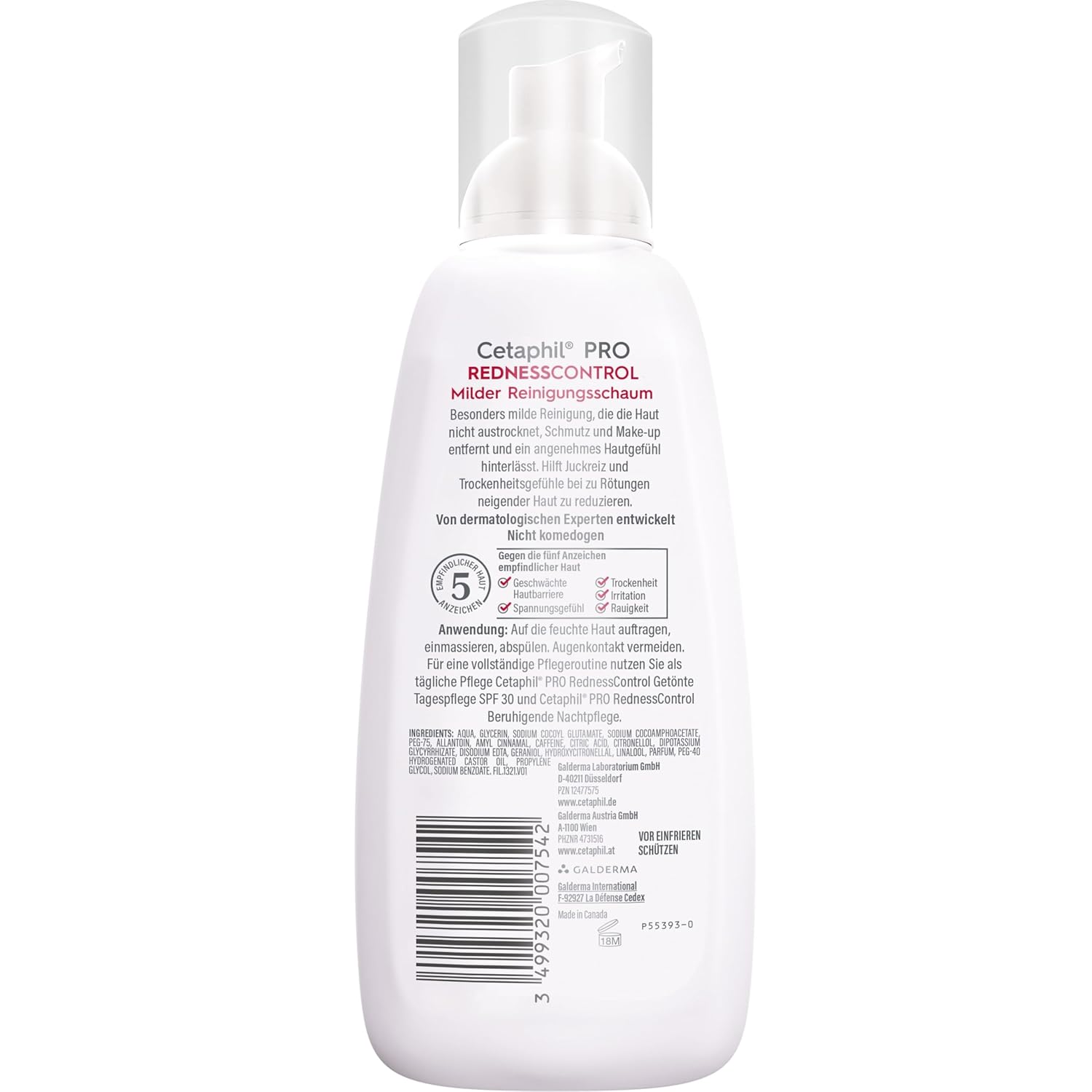 Detalle de CETAPHIL PRO RednessControl Milder Reinigungsschaum – sanfte Reinigung bei Hautrötungen (236 ml)