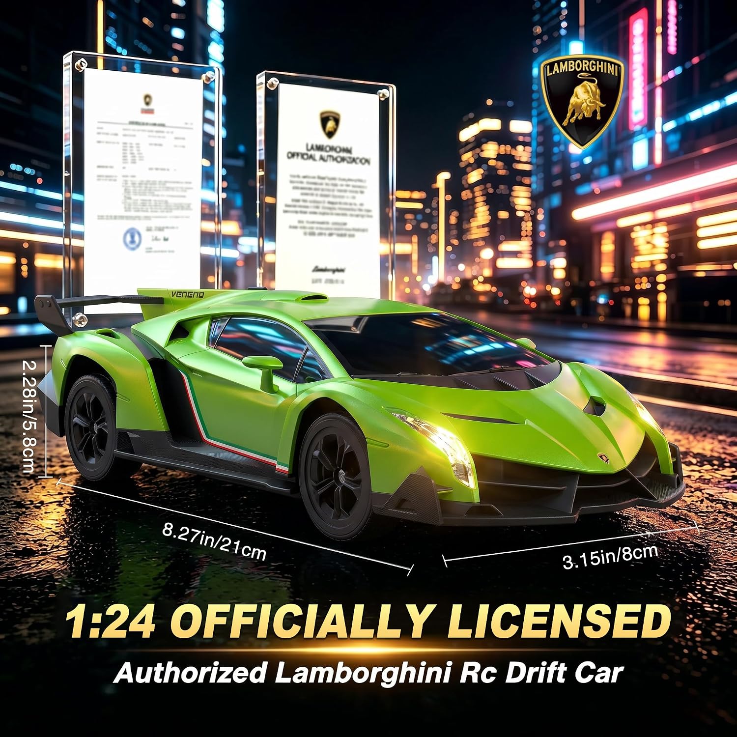 Thumbnail 5 de Lamborghini 1:24 RC Drift Car (4WD) – 25 km/h, 2 Batteries & 2 Tire Sets