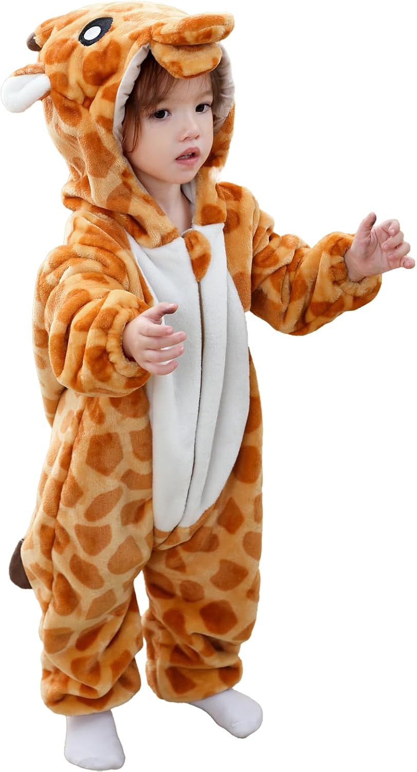 Detalle de FHSFDZSW Baby Flannel Animal Onesie with Hood and Button Opening