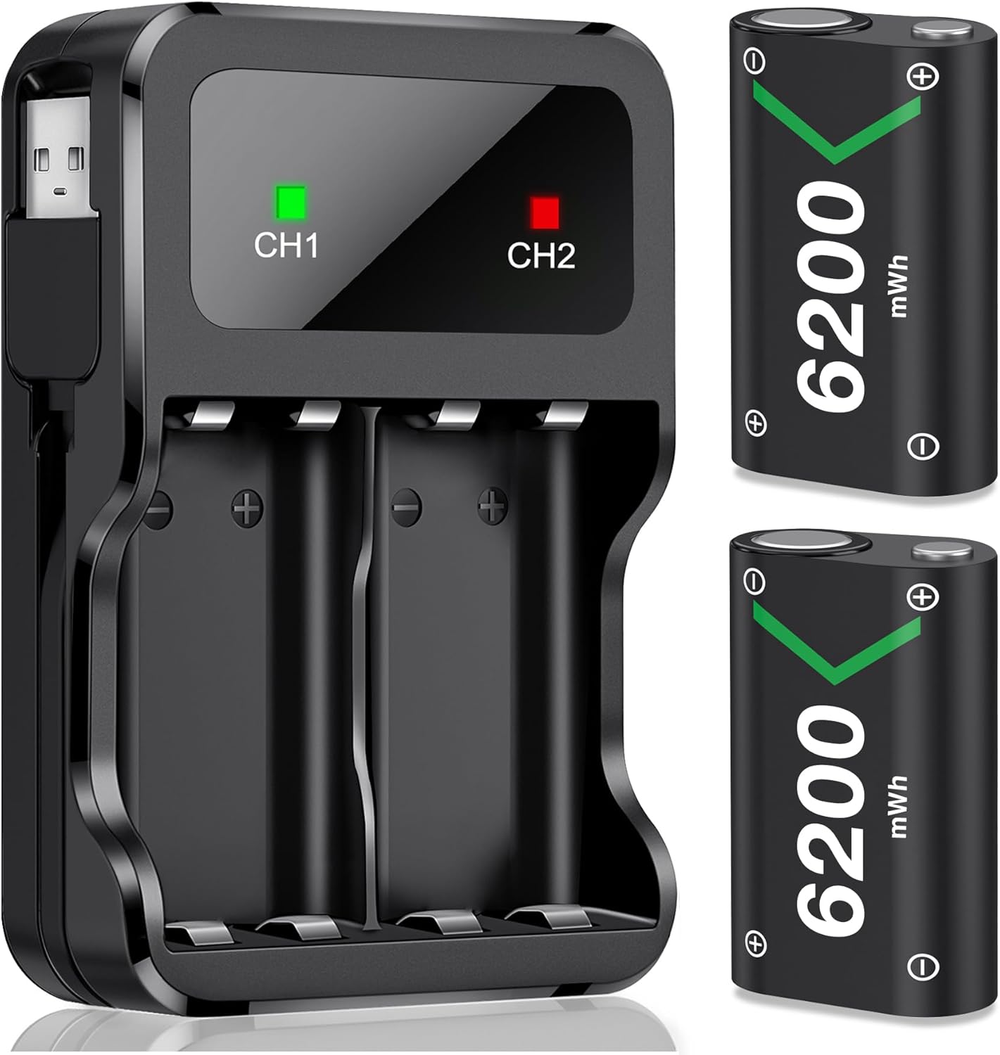 Detalle de HEYLICOOL Q08 6200mWh rechargeable battery pack for Xbox controllers