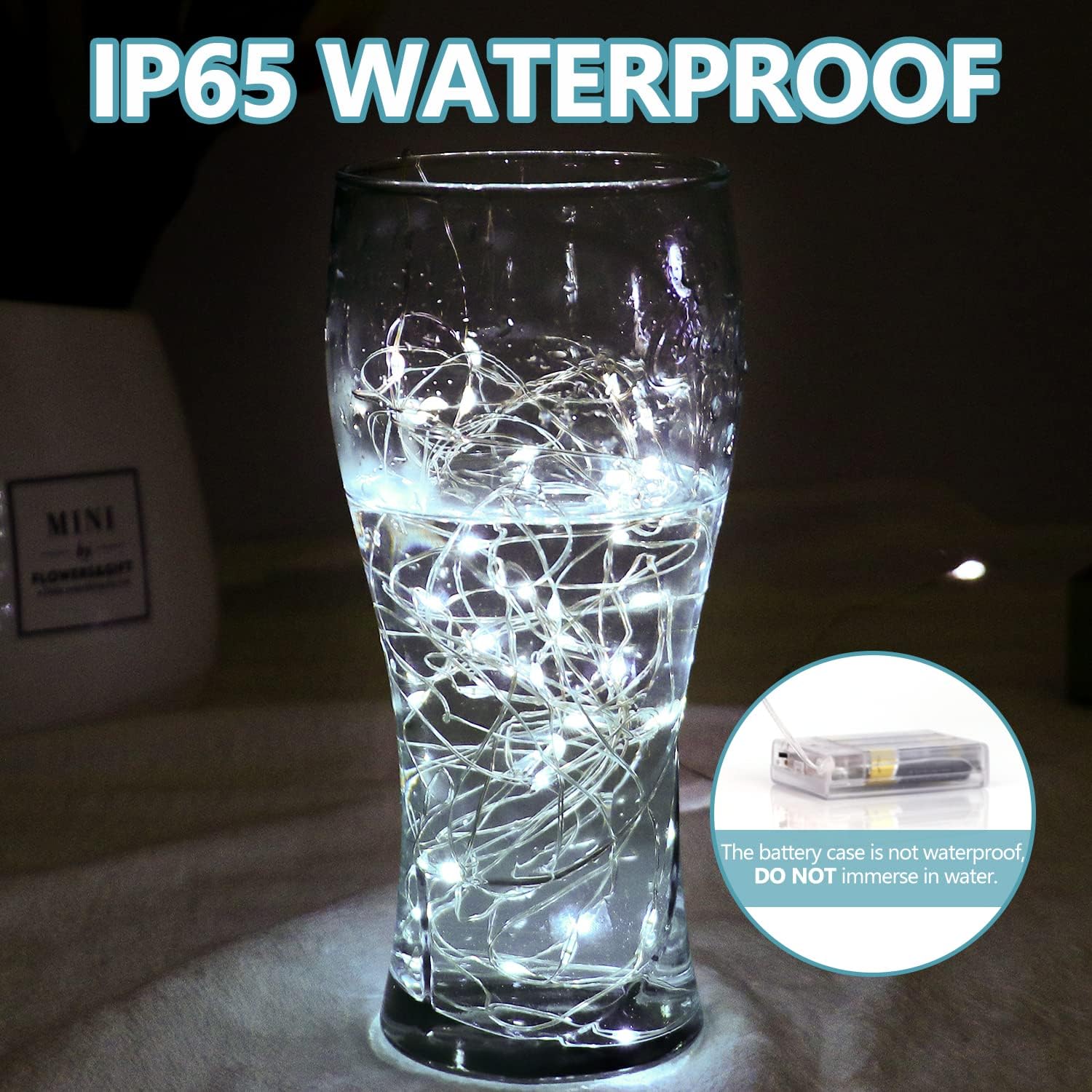 Thumbnail 3 de Lichterketten Batterie Timer – 5 m Micro-Drahtlichterkette mit 50 LED (IP65), kaltweiß, 4er-Set