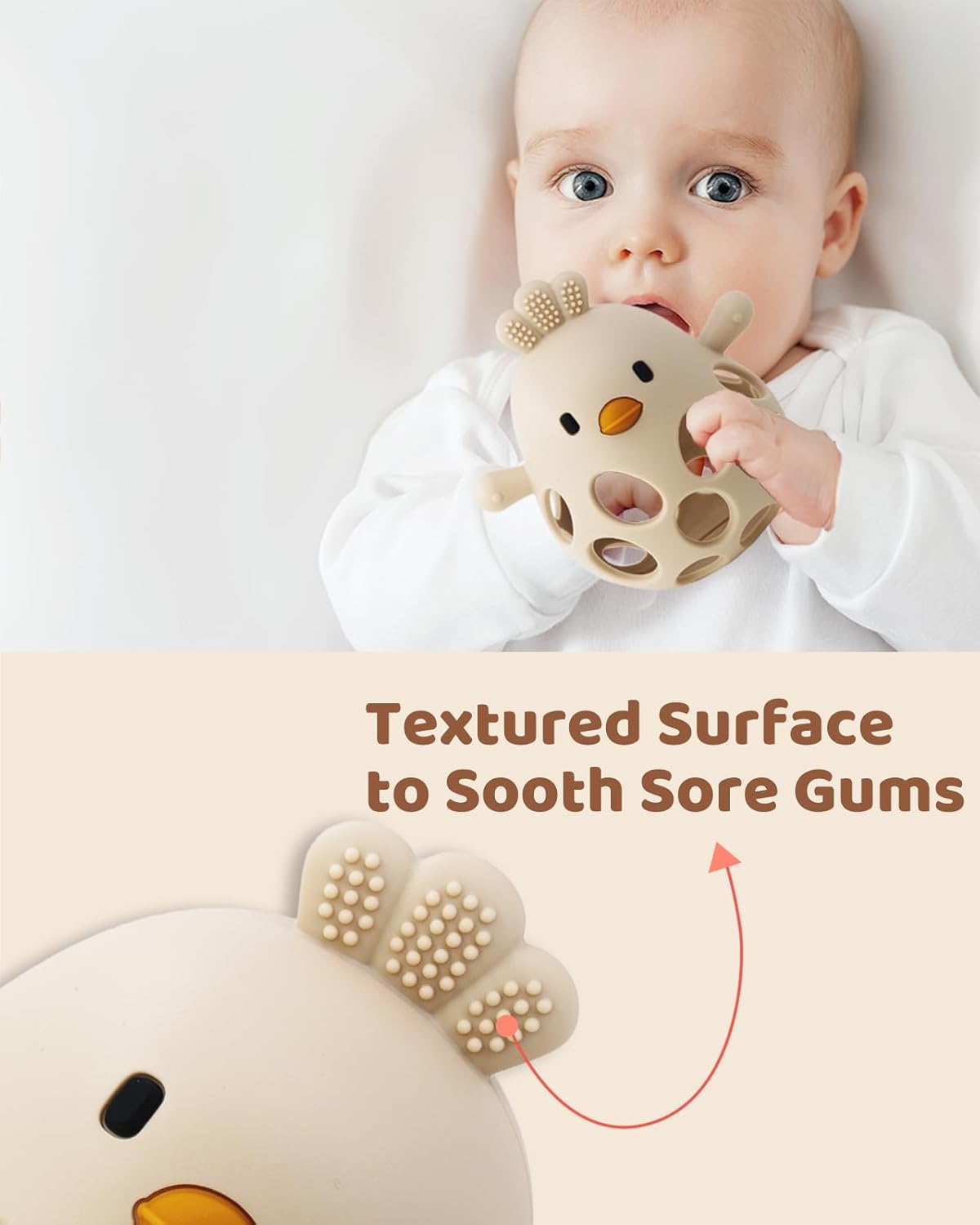 Thumbnail 5 de ChooKaChoo 2-in-1 Baby Teething Rattle Toy (3–12 Months) — Food-Grade Silicone Teether & Rattle