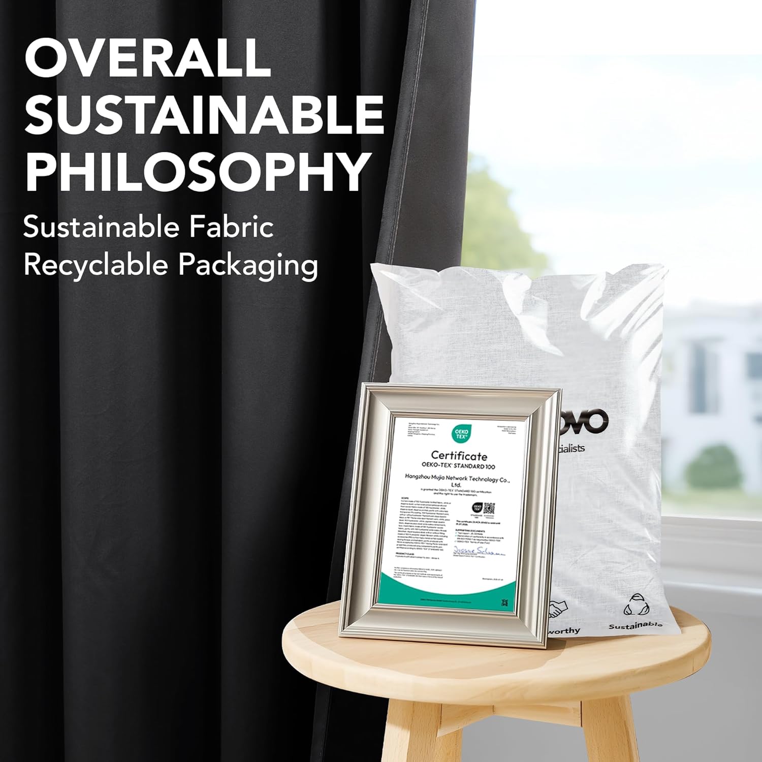 Thumbnail 4 de Deconovo Rideaux 100% occultants à œillets (lot de 2) 140 x 270 cm, noirs