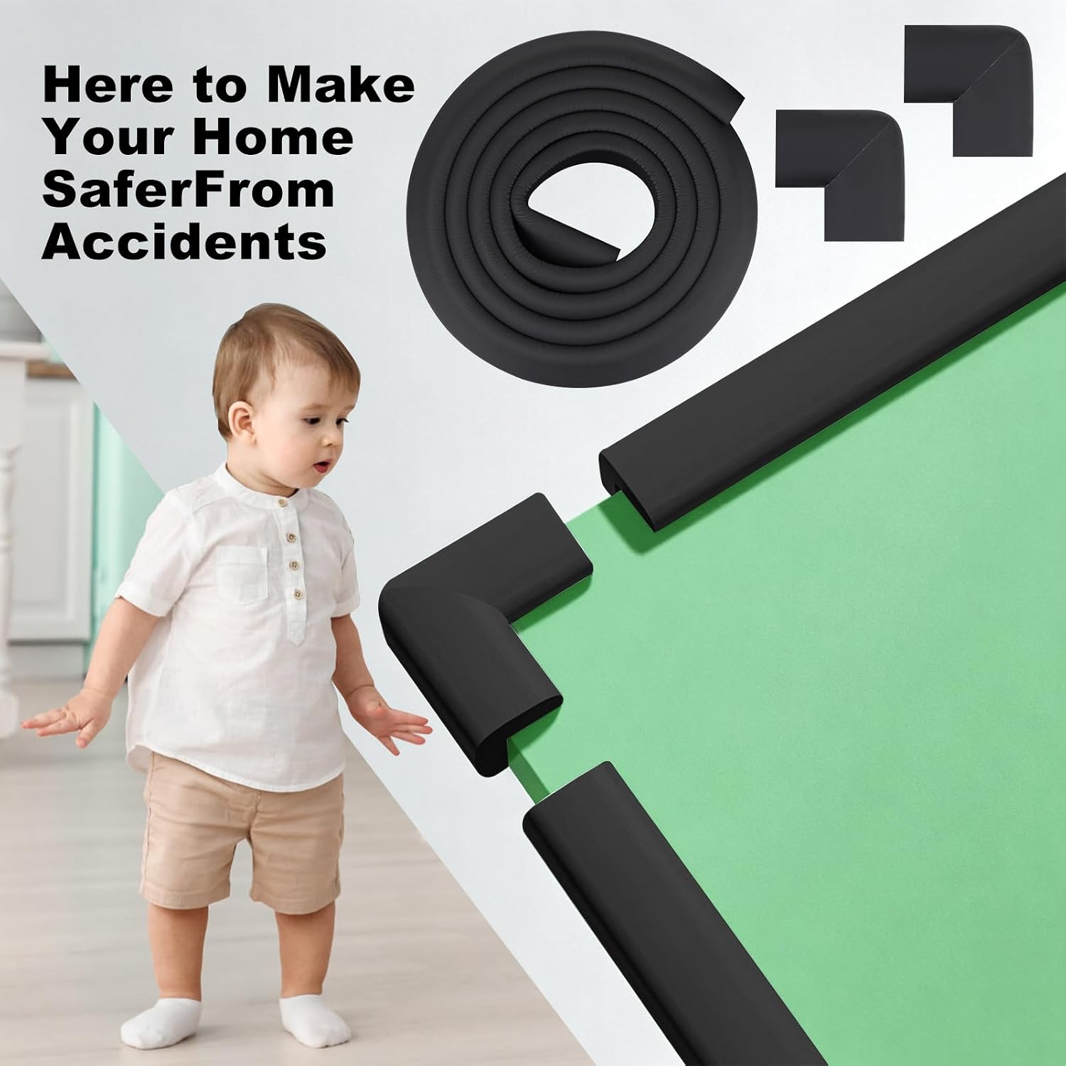 Detalle de LEZQHB Baby Safety Edge Corner Guards Protector Set: 2M Edge Protector & 4 Corner Guards
