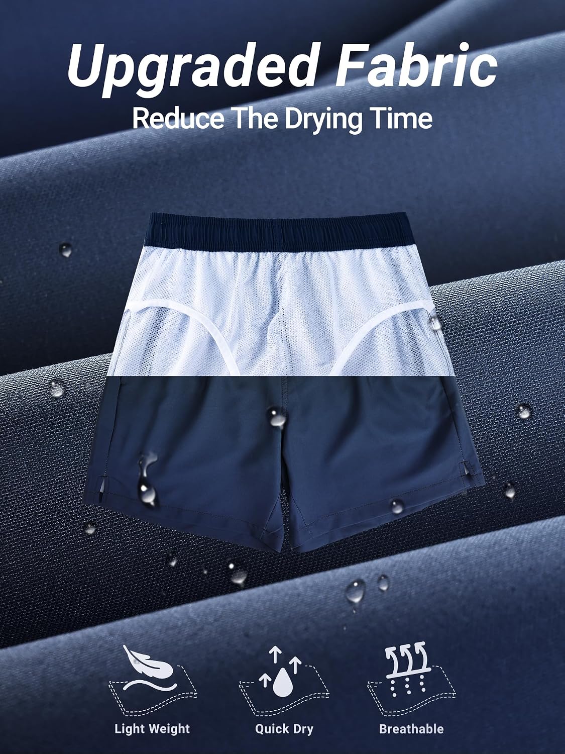 Detalle de Arcweg Men’s Swimming Shorts with Zip Pockets and Mesh Lining