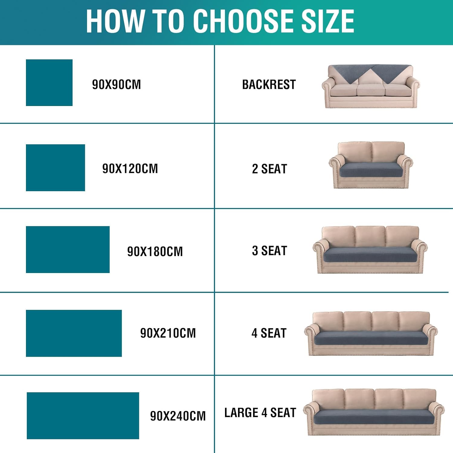 Thumbnail 6 de BellaHills Sofa Überzug Waschbar – Wasserdicht, rutschfest und universell einsetzbar (90 x 120 cm) grau