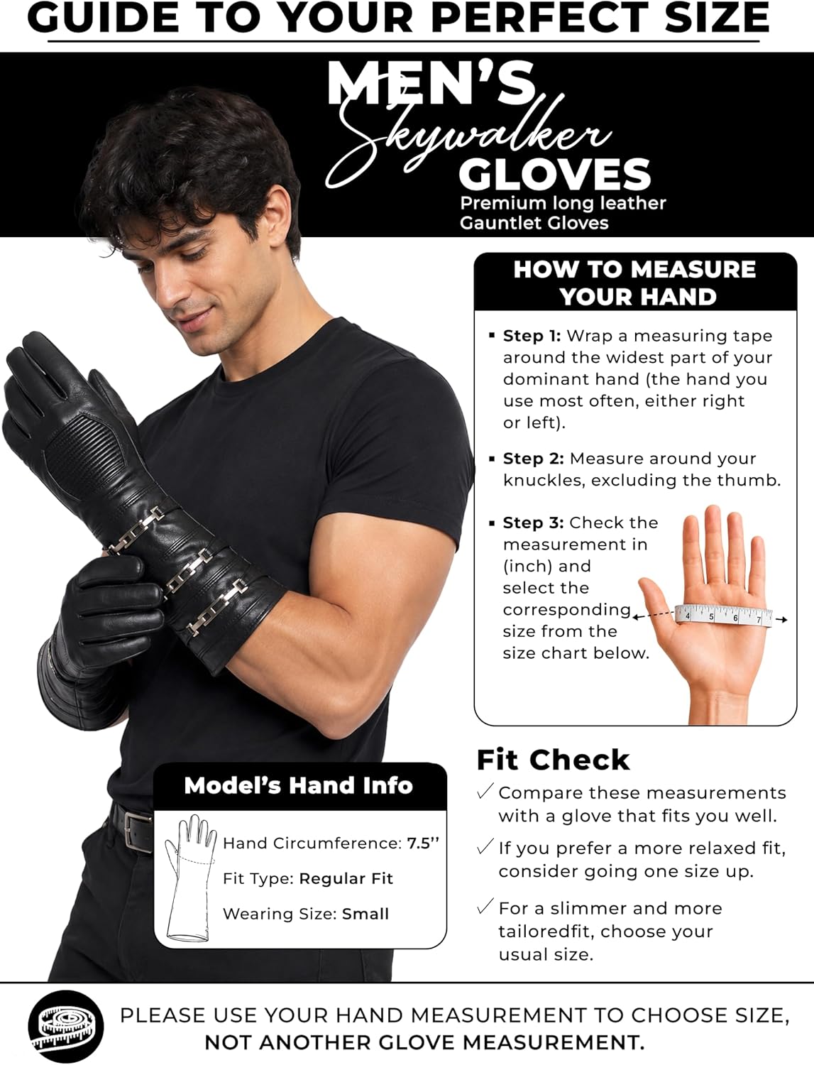 Detalle de Urban Buck Gauntlet Costume Gloves, Sheepskin Leather
