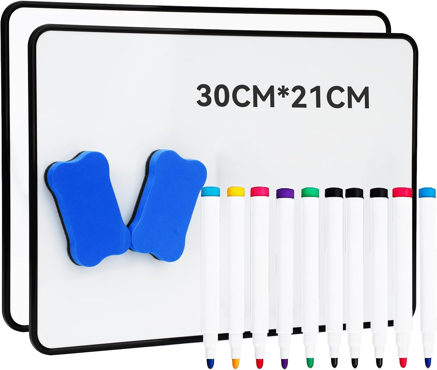 Hisredsun 2 Pack A4 Magnetic Whiteboard 21×30 cm