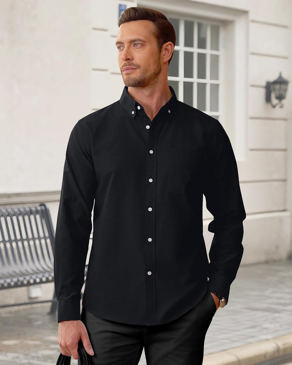 Thumbnail 2 de J.VER Oxford Herrenhemd Bügelfrei Regular Fit (Langarm, Button-Down, Baumwolle)