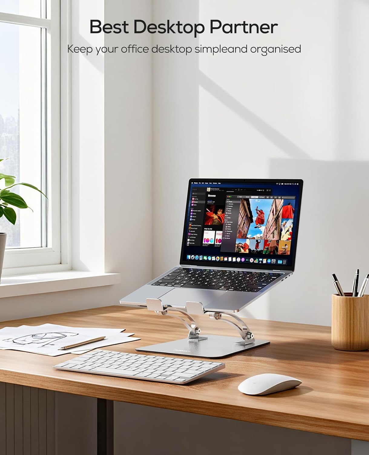 Thumbnail 6 de Nulaxy Adjustable Laptop Stand for Desk: Ergonomic, Foldable Aluminium Riser