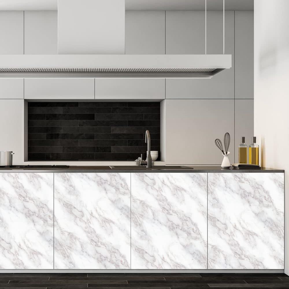 Detalle de Arthome 545-A zelfklevende marmerfolie, wit-goud, 44 cm x 10 m