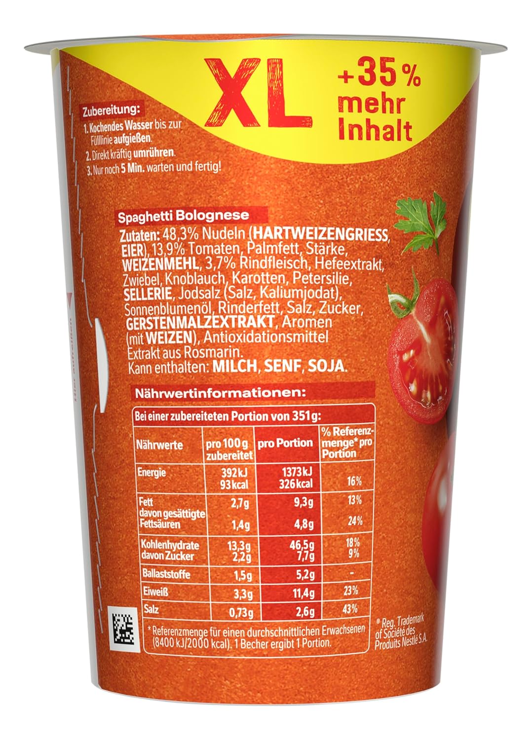 Detalle 2 de MAGGI 5 Minuten Terrine XL Spaghetti Bolognese 🍝
