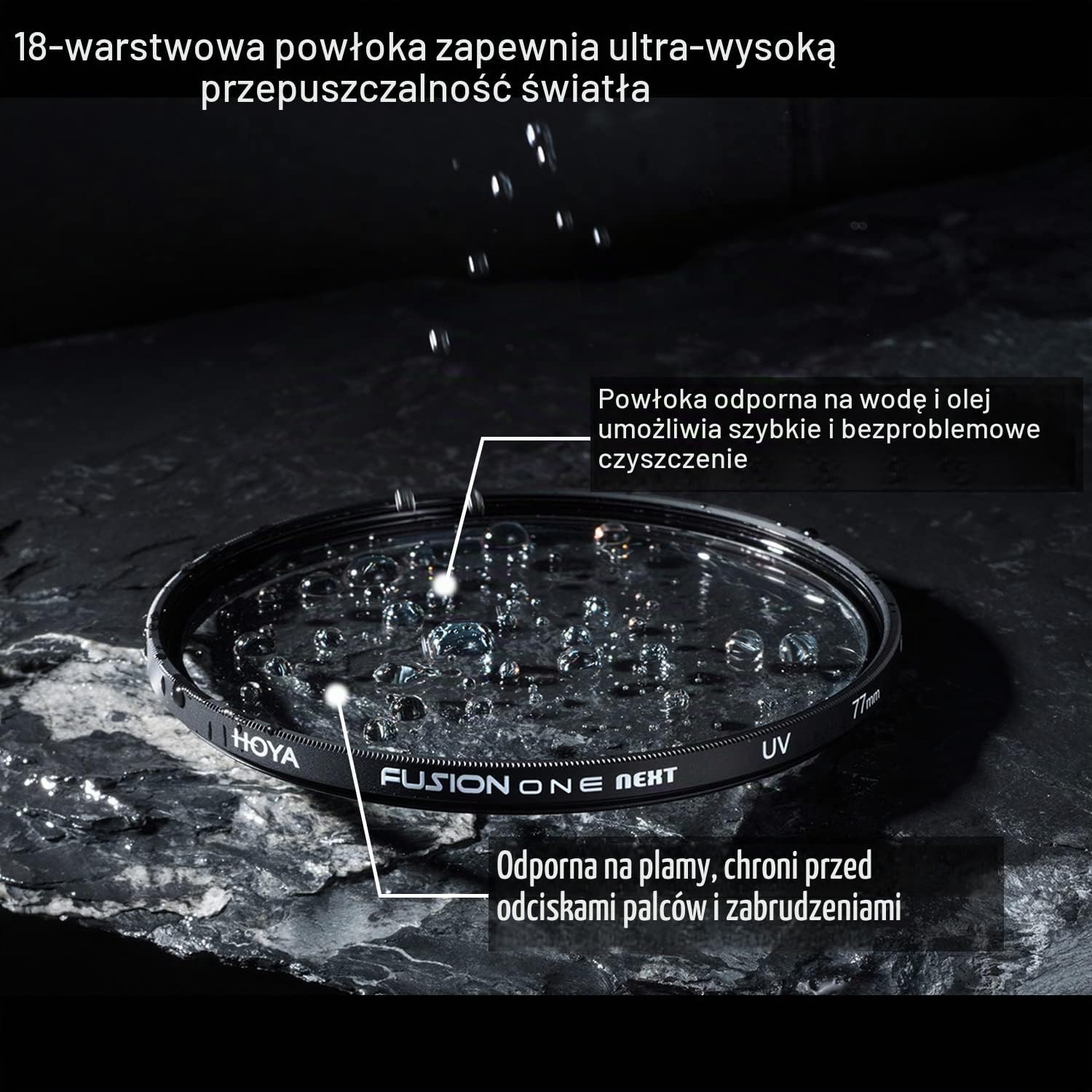 Detalle de HOYA FUSION One Next filtr UV 43 mm z 18-warstwową powłoką