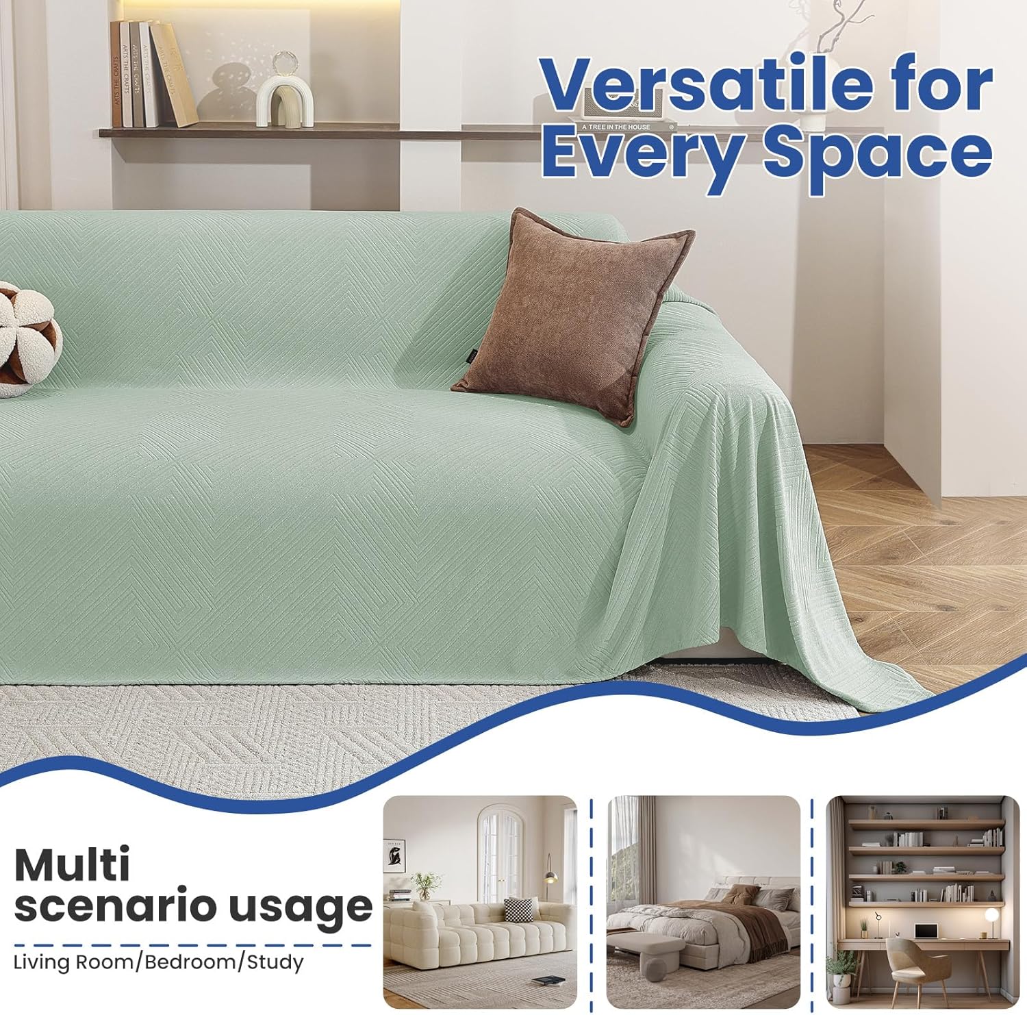 Thumbnail 5 de Ystyle Telo Copridivano Angolare 2 Pezzi – Copri Divano A L Antimacchia Lavabile, Verde 200x300+200x300 cm