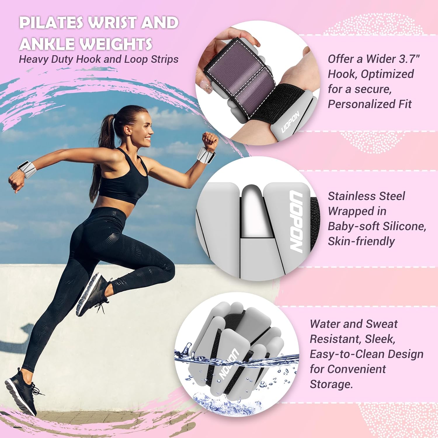 Thumbnail 1 de Adjustable Silicone Wrist and Ankle Weights, 2 lb Set