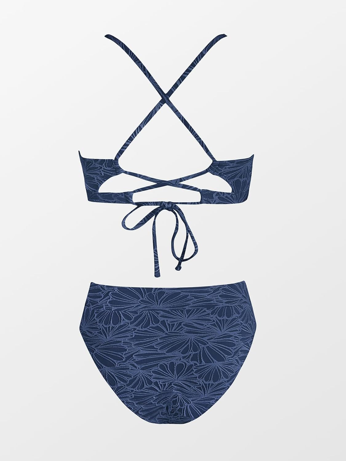 Thumbnail 6 de CUPSHE Bikini 2 pièces Taille Haute Croisé Col V Festonné – Maillot Push Up