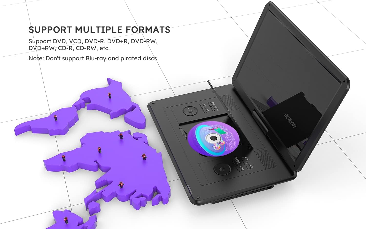 Detalle 2 de 17.5" Portable DVD Player 6 Hours Battery