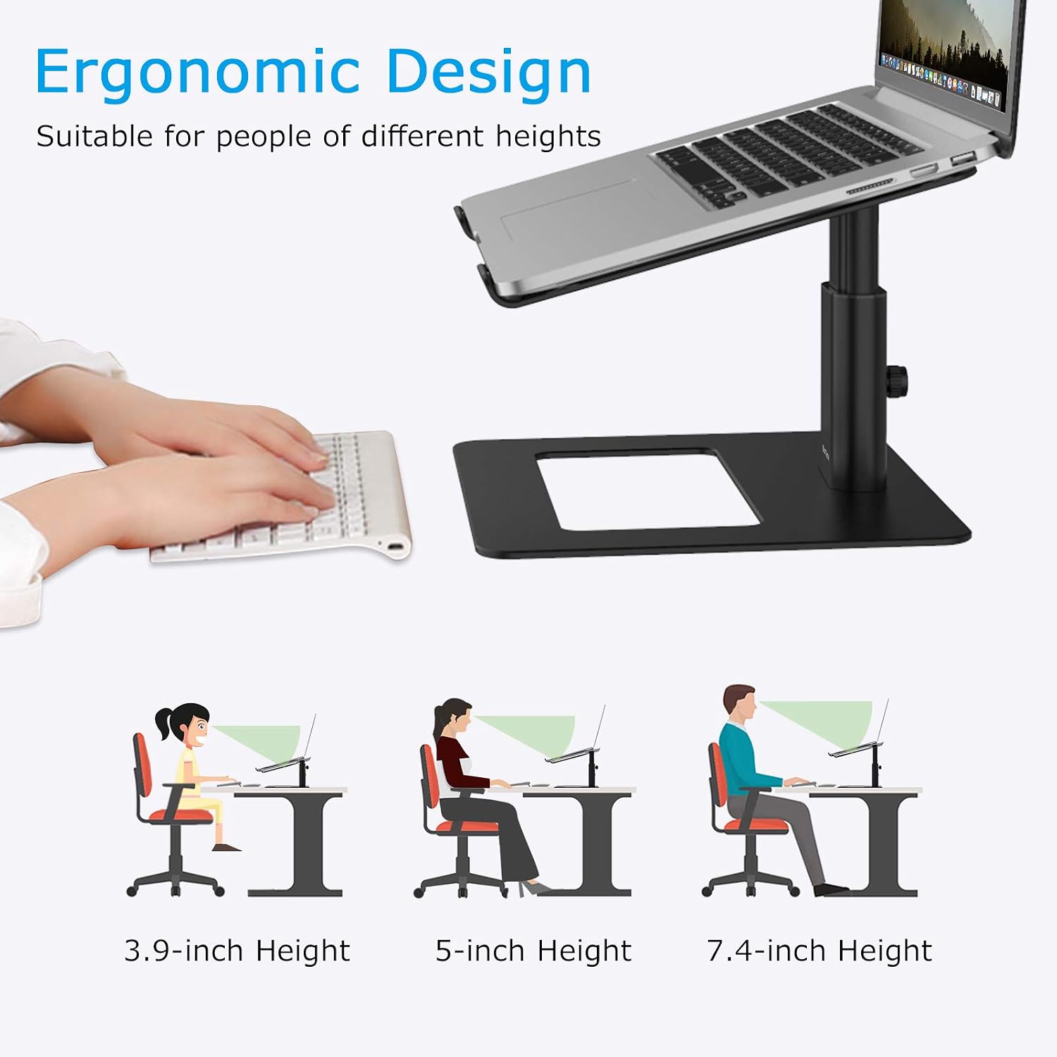 Detalle 2 de BoYata laptop stand, height adjustable 10 to 18.9cm