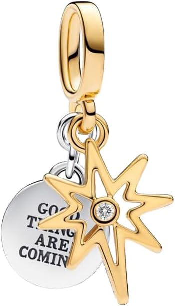 Detalle de QOAUPO Charm Anhänger aus 925 Sterling-Silber – Strukturierter Medaillon-Anhänger, passt zu europäischen Armbändern