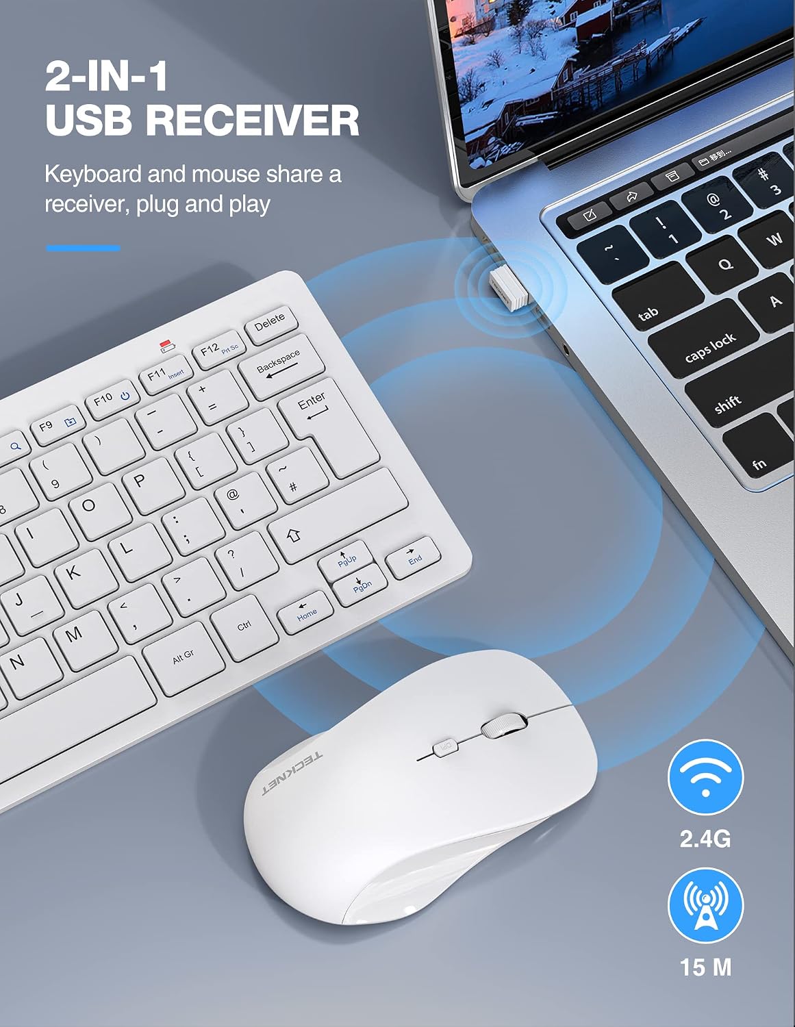 Thumbnail 1 de TECKNET mini wireless keyboard 2.4G set