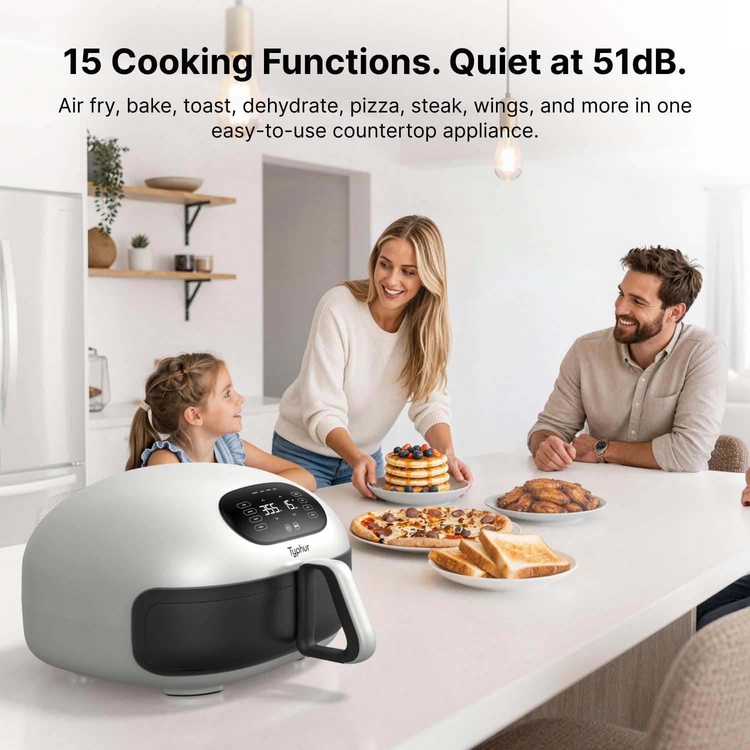 Detalle de Typhur Dome 2 Large AI Smart Air Fryer: Dual Top & Bottom Heating, 15-in-1, Self-Cleaning